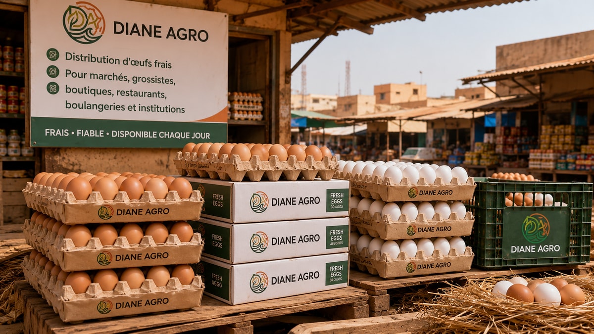 Point de vente et distribution d’œufs frais DIANE AGRO sur le marché